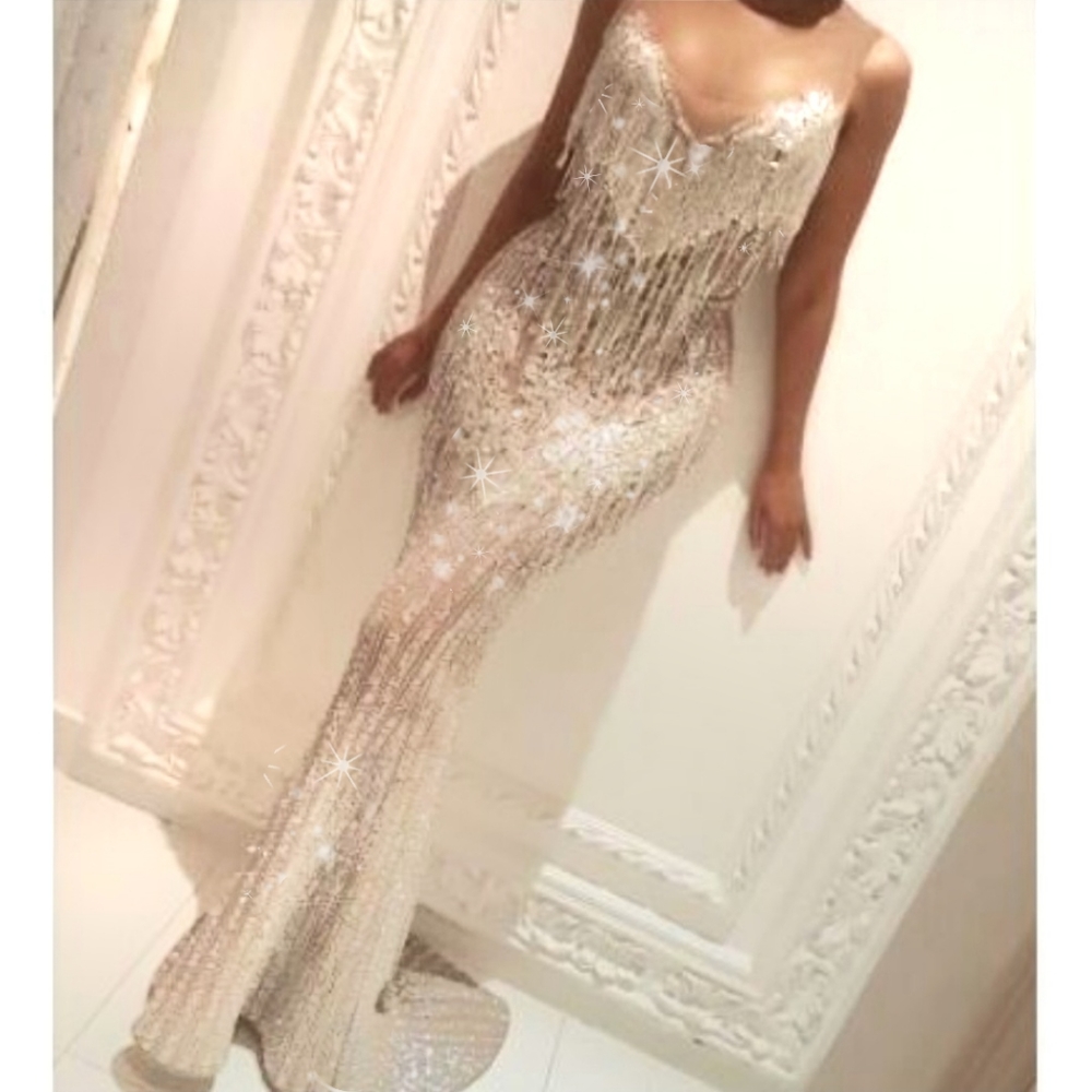Yousef Al-Jasmi bling beaded pageant gown dress
